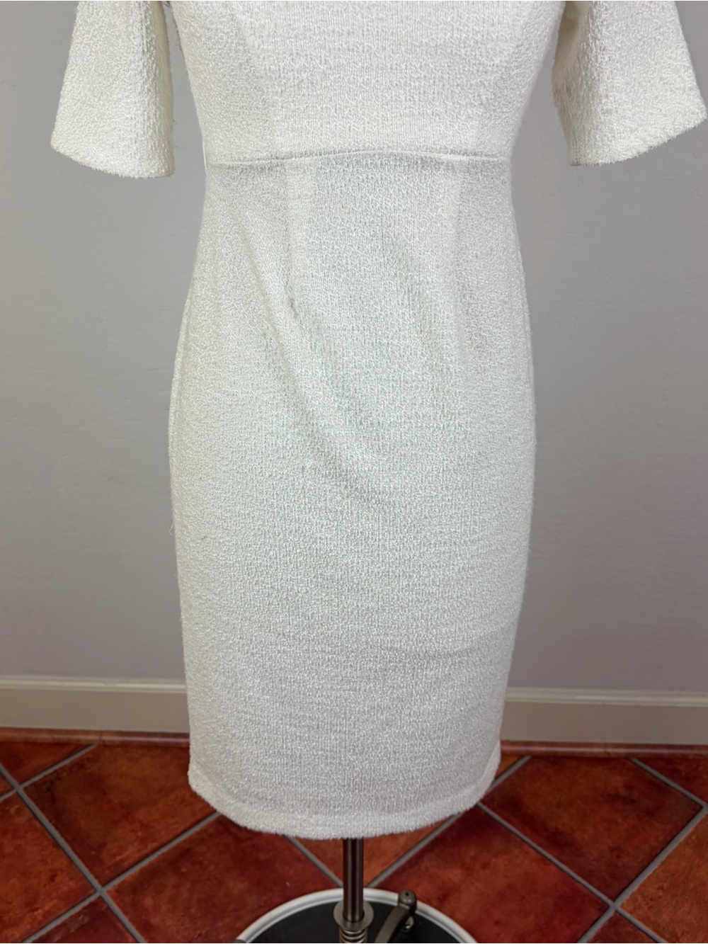 Seraphine Fauna Tweed Maternity Dress in White - Picture 5 of 9